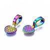 Rainbow Color Alloy Glue-on Flat Pad Bails for Pendant Making PALLOY-N163-098-NR-4