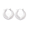 Non-Tarnish 304 Stainless Steel Double Leaf Wrap Hoop Earrings for Women EJEW-G293-23P-1