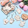 Animal Theme Wood Keychain Sets KEYC-YWC0001-04-4