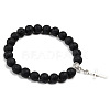 Cross Bracelet Women's European and American Fashion Personality Black Bracelet Ethnic Style Jewelry Lava Stone XK5170-10-1