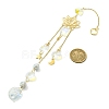 Glass Round Pendant Decorations HJEW-JM01231-1