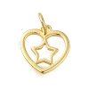 Heart Rack Plating Brass Charms KK-I716-21B-G-1