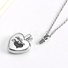 Non-Tarnish Heart with Word 316 Surgical Stainless Steel Pendant Necklaces YK3384-1-3