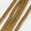 Electroplate Non-magnetic Synthetic Hematite Beads Strands G-J170A-3x3mm-07-1
