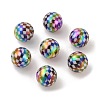 10Pcs UV Plating Colours Acrylic Beads OACR-S146-01A-3