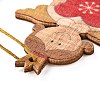 Christmas Theme Wood Big Pendant Decorations HJEW-F011-04-4