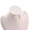 Bust Shaped Microfiber & Wood Jewelry Necklace & Earrings Display Stands NDIS-H042-01A-03-3