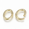 Brass Micro Pave Clear Cubic Zirconia Twister Clasps ZIRC-S067-120-NF-3