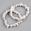Unisex Chip Natural Howlite Beaded Stretch Bracelets BJEW-S143-27-1