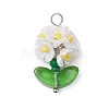 Glass Seed Beaded Flower Pendants X1-PALLOY-MZ00521-02-1