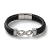 Braided Microfiber Leather Cord Bracelets for Men BJEW-Z081-07P-02-4