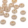 Apetalous Half Round/Dome Brass Micro Pave Cubic Zirconia Bead Caps ZIRC-D062-G-1