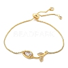 Brass Micro Pave Clear Cubic Zirconia Slider Bracelets BJEW-C089-05G-4