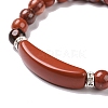 Natural Jasper Beads Charm Bracelets BJEW-K164-B04-4