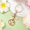 Cat & Flower Alloy Enamel Keychains KEYC-JKC01062-2