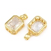 Brass Pave Clear Cubic Zirconia Charms CU-CBAA571-15G-2