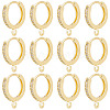 12Pcs Brass Micro Pave Clear Cubic Zirconia Hoop Earring Findings KK-UN0002-23-1