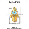 304 Stainless Steel with Light Sky Blue Enamel Charms SA-OY002-22G-2