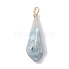 Electroplated Natural Quartz Crystal Dyed Pendants PALLOY-JF02325-04-3