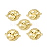 Brass Micro Pave Clear Cubic Zirconia Connector Charms KK-E068-VB294-4