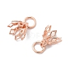 Flower Rack Plating Brass Filigree Bead Cap Bails KK-L102-27RG-2