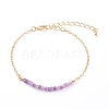 February Birthstone Natural Amethyst Beaded Bracelets BJEW-JB06092-02-1