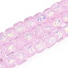 Handmade Foil Glass Beads Strands FOIL-Q002-04K-1