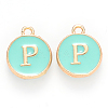 Golden Plated Alloy Enamel Charms ENAM-S118-05P-1