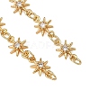 Brass Pave Clear Cubic Zirconia Star Link Chain Bracelet Making AJEW-JB01639-2