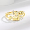 Adjustable Brass Micro Pave Cubic Zirconia Cuff Open Rings FS-WG9EABB-02-2