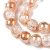 Electroplated Crackle Glass Beads Strands EGLA-N014-8mm-01-3