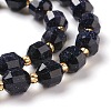 Synthetic Blue Goldstone Beads Strands G-K303-A28-8mm-2