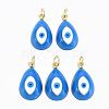 Real 16K Gold Plated Brass Enamel Pendants KK-S061-78L-NR-1