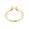 Brass Micro Pave Cubic Zirconia Cuff Rings for Women KK-T071-74G-3