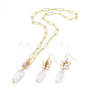 Paperclip Chains Necklace & Dangle Earring Jewelry Sets SJEW-JS01099-1