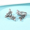 Leaf 316 Stainless Steel Non- Piercing Cartilage Earrings AJEW-C044-09AS-2