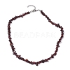 Natural Garnet Chip Beaded Necklace NJEW-JN04615-09-4