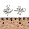 Brass Micro Pave Clear Cubic Zirconia with Glass Charms CU-CBA6E4E-16P-3
