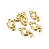 Golden Plated Alloy Letter Pendants X-PALLOY-J718-01G-G-2