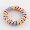 Printed Plastic Telephone Cord Elastic Hair Ties OHAR-R111-10-2