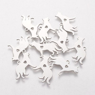 304 Stainless Steel Puppy Pendants STAS-Q201-T439-1