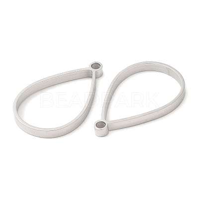 Non-Tarnish 304 Stainless Steel Open Back Bezel Teardrop Pendants STAS-Z040-11B-P-1