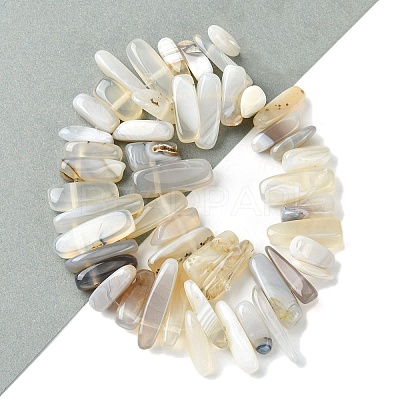 Natural Grey Agate Beads Strands G-G117-C06-01-1