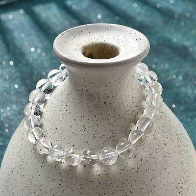 Natural Quartz Crystal Beaded Stretch Bracelets BJEW-Q692-46-8mm-1