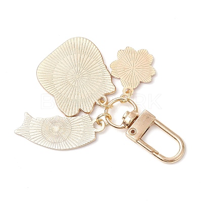 Fortune Cat Fish Flower Alloy Enamel Pendant Decorations HJEW-JM02873-01-1