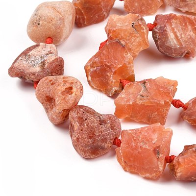 Rough Raw Natural Carnelian Beads Strands G-F595-I07-1