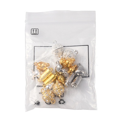 20 Bags 4 Styles 2 Colors Brass & Alloy Magnetic Clasps with Loops KK-FS0002-01-1