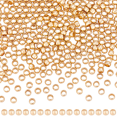 3Bags Brass Crimp Beads KK-BBC0026-09C-1
