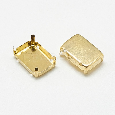 201 Stainless Steel Sew on Prong Settings STAS-T032-05G-13x18mm-1