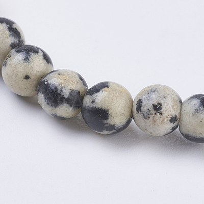 Natural Dalmation Jasper Beads Strands X-G-G515-4mm-06-1